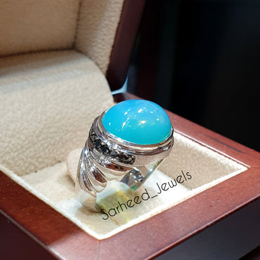 Natural Ehopian Opal with Black Diamonds