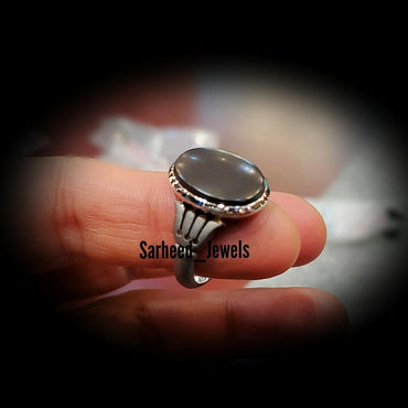 Natural Hematite Men Ring
